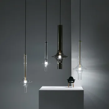 Post Moderný Prívesok Lampa Nordic Luxusný Sklenený Prívesok Svetlo Loft Kuchynské Závesné Lampy Spálňa Lampy Prívesok Pozastavenie Svietidlo
