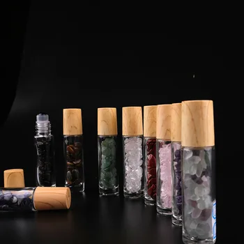 Roll Loptu Esenciálny olej, fľaša, Prírodný Krištáľ Navi Štrku Fľaše Ametyst Jasný kremeň Parfum Aromaterapia Energy Healing