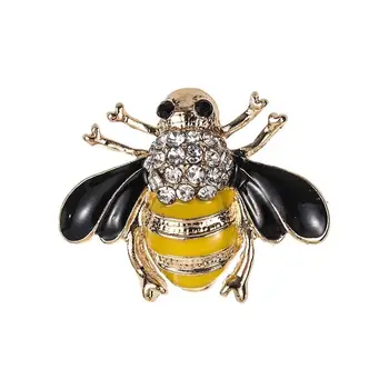 Roztomilý Smalt Drahokamu Crystal Bee Brošňa Pin Hmyzu Pozlátené Brošne Šperky Darček