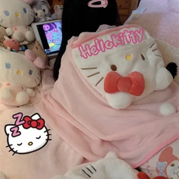 Sanrio Hello Kitty Cartoon Vypchaté Zvieratá Roztomilý Plášť bytového zariadenia Ubytovni Klimatizácia Deka Vianočný Darček pre Dievča