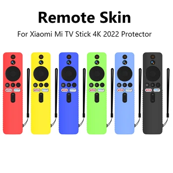 Silikónový Kryt s ozdobná šnúrka na uniforme pre Xiao Mi TV Stick 4K 2022 Diaľkové Ovládanie Prípade, Anti-Slip Chránič pre Xiao Príslušenstvo