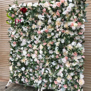 SPR Prispôsobený 3D Efekty Mix Rastlina, Kvet stenu Rohoží, Umelé kvety, steny rose panel pre jogy shop dekorácie