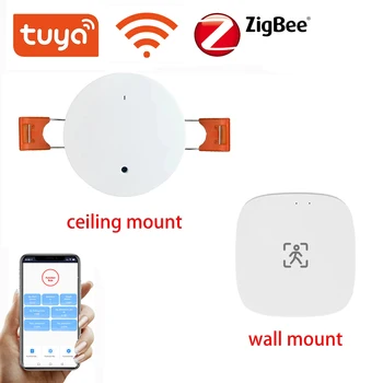 Tuya WiFi/ZigBee Smart Ľudskej Prítomnosti Detektor Milimeter Vlna Radarový Senzor pre Detekciu Home Security a úspor Energie