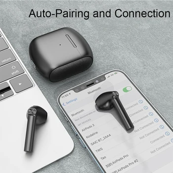 TWS J80 Bluetooth 5.1 Slúchadlá Stereo Headset Pravda, Bezdrôtová Semi-In-Ear Slúchadiel do uší Touch Ovládania Slúchadlá S Mikrofónom 300mAh