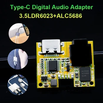 Typ-C Digitálne Audio Adaptér 3.5LDR6023+ALC5686 Počúvanie Piesní Nabíjania 2 In1 Digitálny Audio Dekódovanie Rada PCBA Modul