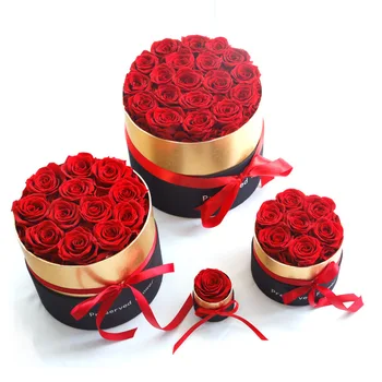 Večný Rose Zachované Skutočné Ruže Kvety s Objať Vedro Box Na Deň matiek Romantický valentín Svadobné Party Dekor Dary