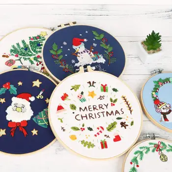 Vianočné Vzory, Výšivky Súprava pre Začiatočníkov Cross Stitch Výšivky Hoop Výšivky Farba Nite Auta