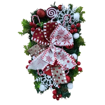 Vianočný Veniec Veniec Candy Cane Luk Ornament Predné Dvere Na Stenu Závesy Domova