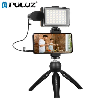 Video Vlogger Súpravy, Mikrofón, LED Fill Light Mini Statív Pre Telefón Vlog Vidests