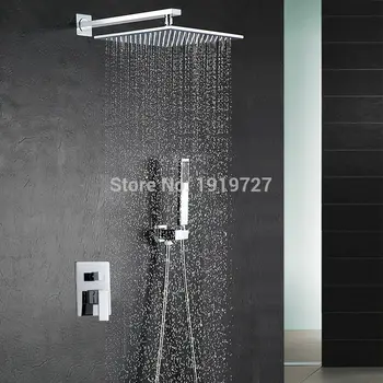 Vidric 10 Palcový Sprcha Hlavu Luxusné Nástenné Námestie Štýl Mosadz Vodopád Sprcha Nastaviť Pôvodné Priame Nové Zrážok Kúpeľňa Zobraziť