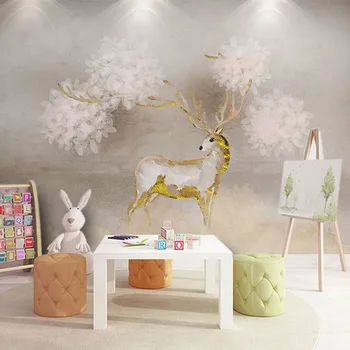 Vlastné Akejkoľvek Veľkosti Nástenné Moderné Tapety 3D Abstraktné Elk Zvierat Foto Wall Paper Obývacia Izba, detská Spálňa Abstraktných De Parede 3D