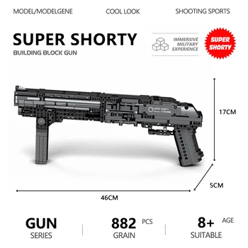 Vojenské WW2 Super Shorty Model Stavebné Bloky Zbraň Tehly Montáž Zbraň STRIEĽA Pištole Armády Zbraň, Hračky Pre Deti, Chlapec Dary