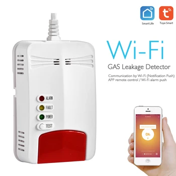 Wifi PLYNU Detektor Alarm Wi-Fi Prírodné Úniku Horľavých Plynov Detektor Pre Tuya Inteligentný život