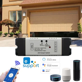 WiFi Smart Switch Garážové brány Otvárač Radič eWeLink Diaľkové Ovládanie Kompatibilné S Alexa Domovská stránka Google