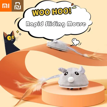 Xiao Zábavné Cat Hračka ako prostriedok proti Nude Samostatne Vzrušenie Elektrické Pierko Myš USB Nabíjanie Snímanie Plyšové Myši Hračky domáce zvieratá