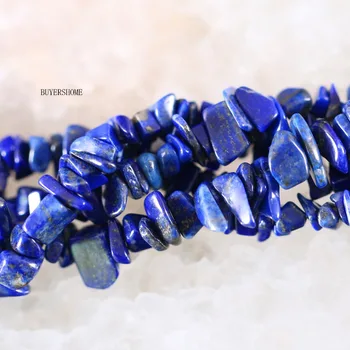 Zadarmo Doprava Prírodného Kameňa 5x8MM Modrá lapis lazuli Čip Voľné Korálky Na Výrobu Šperkov String 35