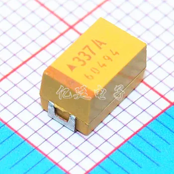 Čip tantalové kondenzátory 337A 330UF 10V E typ 7343H 2917 žltá polárnych žlčové kondenzátory