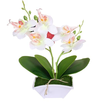 Črepníkové Bonsai Zasadiť Kvet Umelý Phalaenopsis Falošné Črepníkové Rastliny Tabuľka Ornament Pre Domáce Svadobné Plochy Dekor S Umývadlom