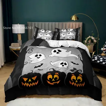 Šťastný Halloween posteľná bielizeň Nastaviť Šťastný Nový Rok Perinu 3D Tlač Dovolenku Festival Posteľ Deka Kryt Pre Spálne prehoz cez posteľ Dekor