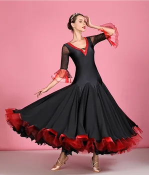 Ženy Moderné tanečné šaty Ballroom dance oblečenie Valčík Tango, tanec výkon Súťaž kostýmov diamanty, veľké sukne S7039